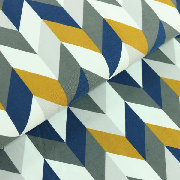 Chevron Chevy Streifen Blau Jersey