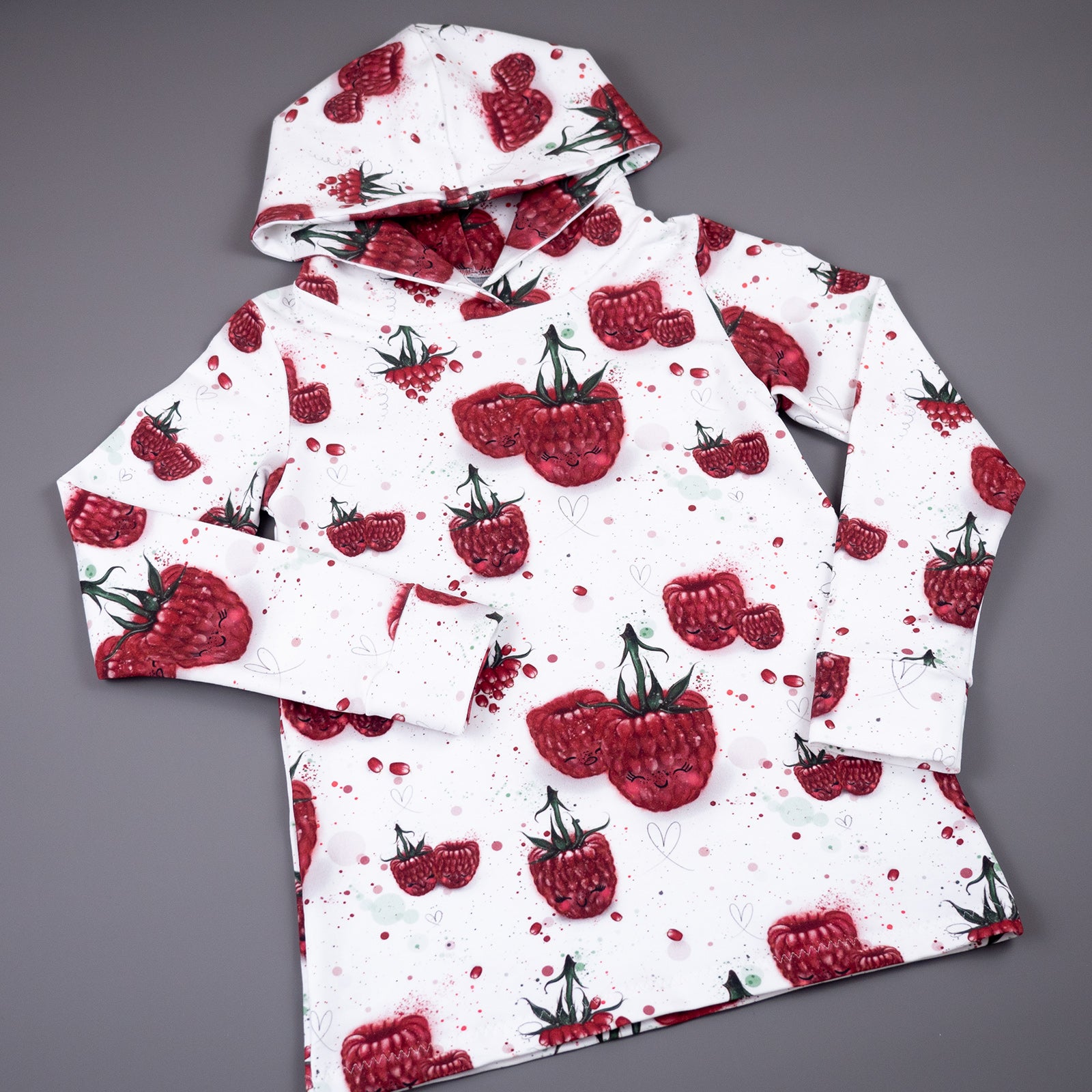 Gr. 128 - Hoodie "Himbeerlächeln"