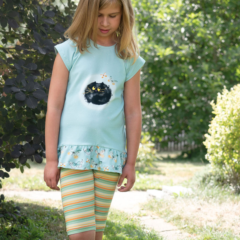 Schwarze Mieze Butterfly Schmetterlinge *Bio Jersey*