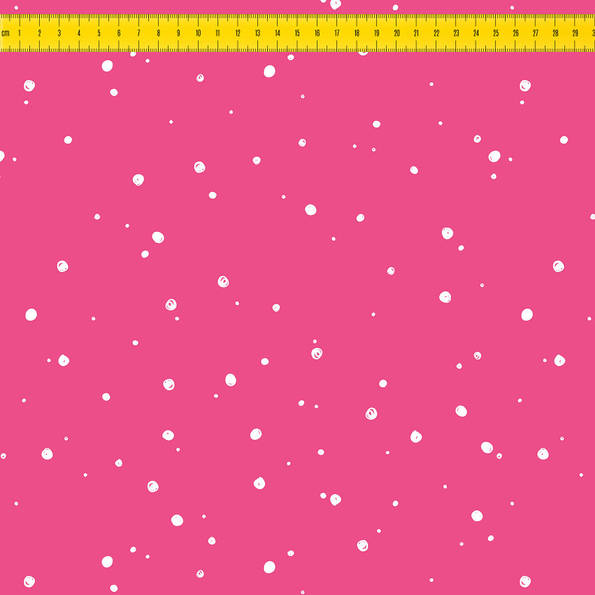 REST 113cm - Schwarze Mieze Irregular Dots knallpink *Bio French Terry*