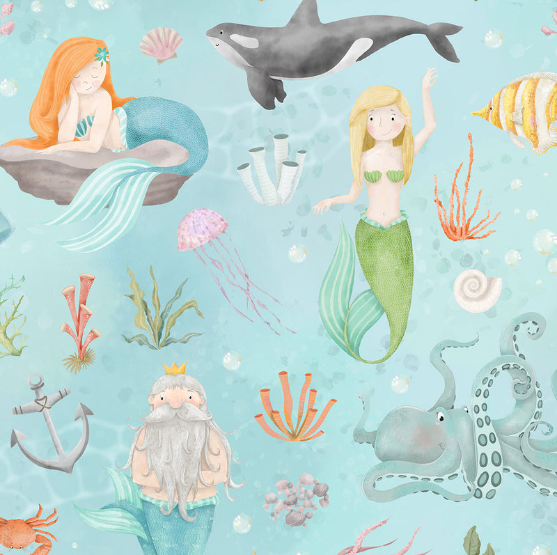 Unterwasserwelt Meerjungfrauen *Bio French Terry*